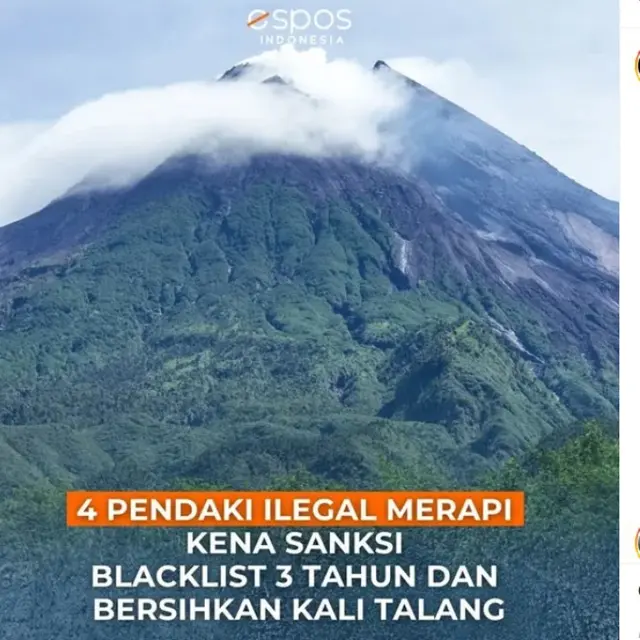 Pendaki Ilegal Gunung Merapi Kembali Diamankan, Diberi Sanksi Bersihkan Kali Talang Selama 3 Bulan