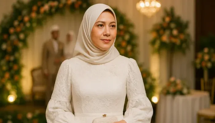 7 Rekomendasi Gamis Floral & Dress Putih untuk Pesta Pernikahan Islami, Stylish dan Syar’i untuk 2025
