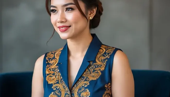 8 Referensi Rompi Batik Wanita Tanpa Lengan, Tampil Modis untuk Gaya Kantor maupun Kasual