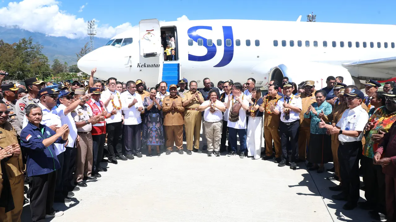Sriwijaya Air Resmi Layani Penerbangan ke Wamena, Wamendagri Harap Tingkatkan Kesejahteraan Papua Pegunungan