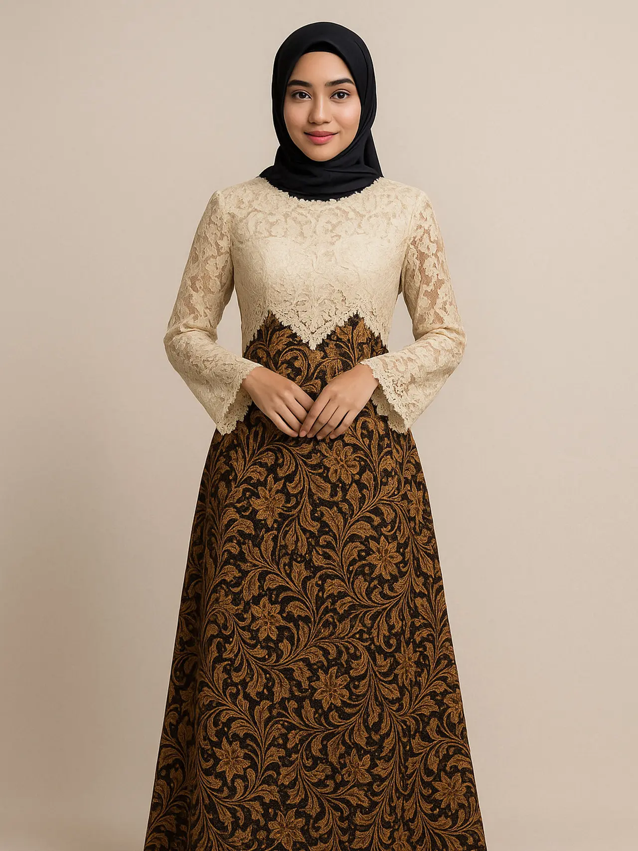 7 Inspirasi Model Batik Brokat Kombinasi (Image by ChatGPT)