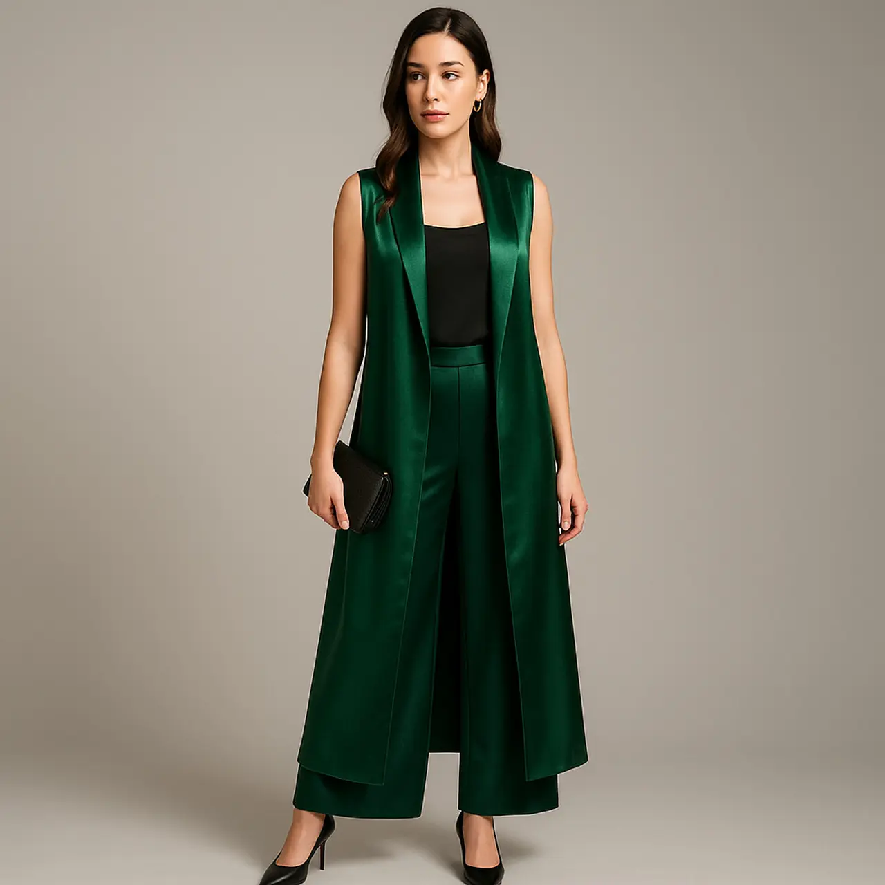 7 Inspirasi Mix and Match Outer Panjang Tanpa Lengan untuk Tampil Stylish