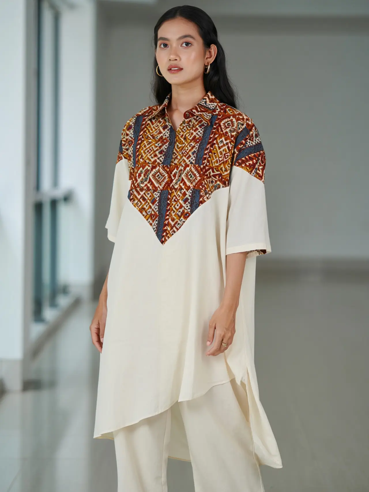 8 Model Long Dress Batik Oversized Tunik Asimetris Dailywear Terbaru 2025 (Reve)