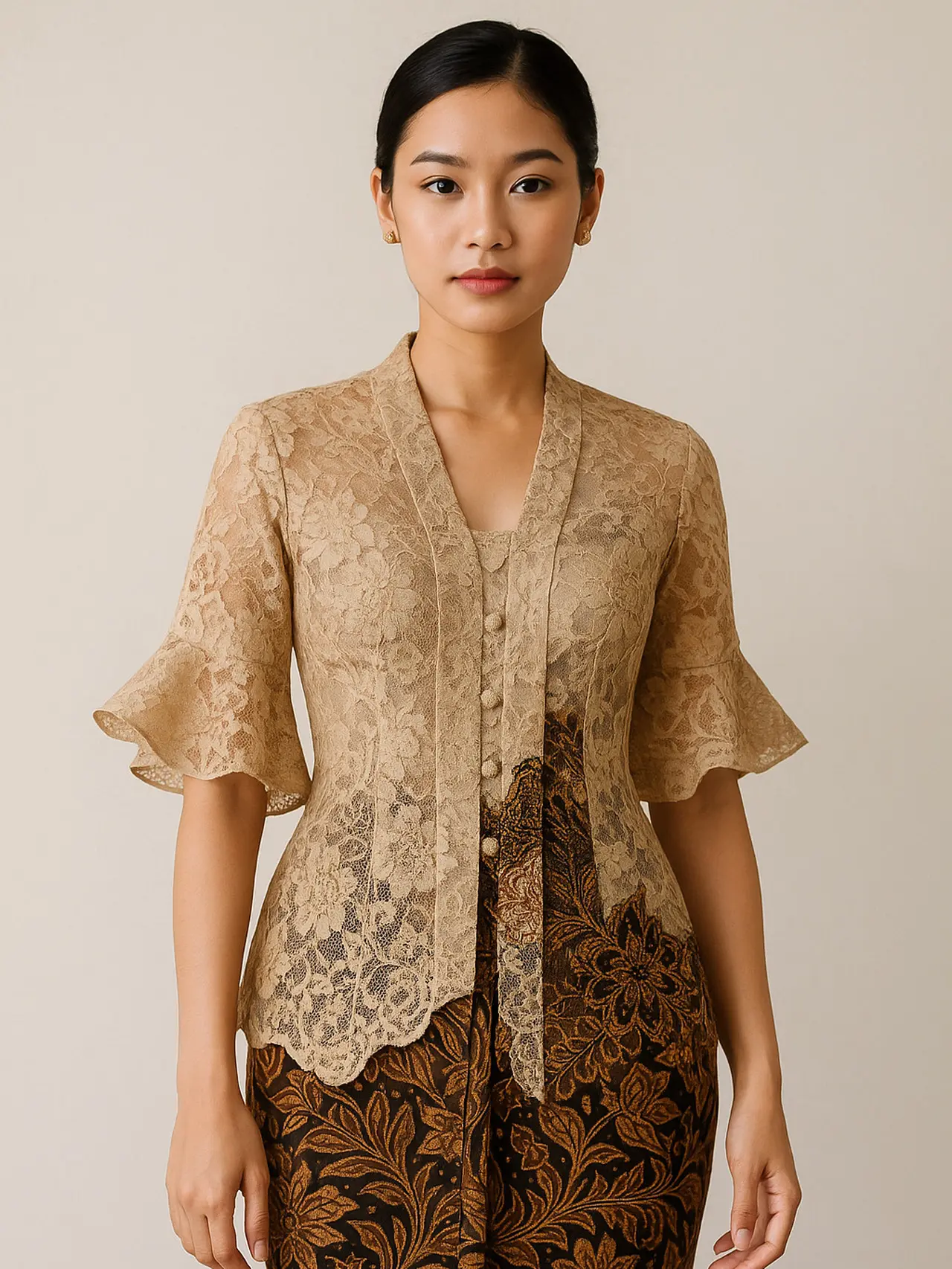 7 Inspirasi Model Batik Brokat Kombinasi (Image by ChatGPT)