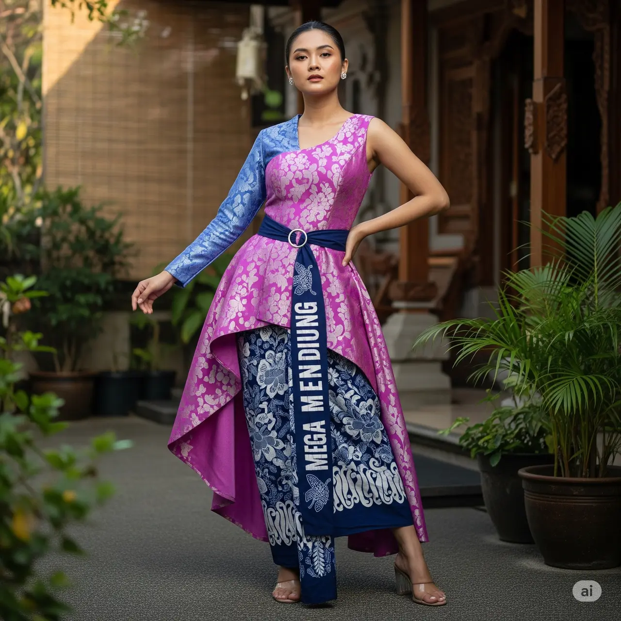 7 Inspirasi Kebaya Modern Brokat Batik dan Rok Lilit Batik.