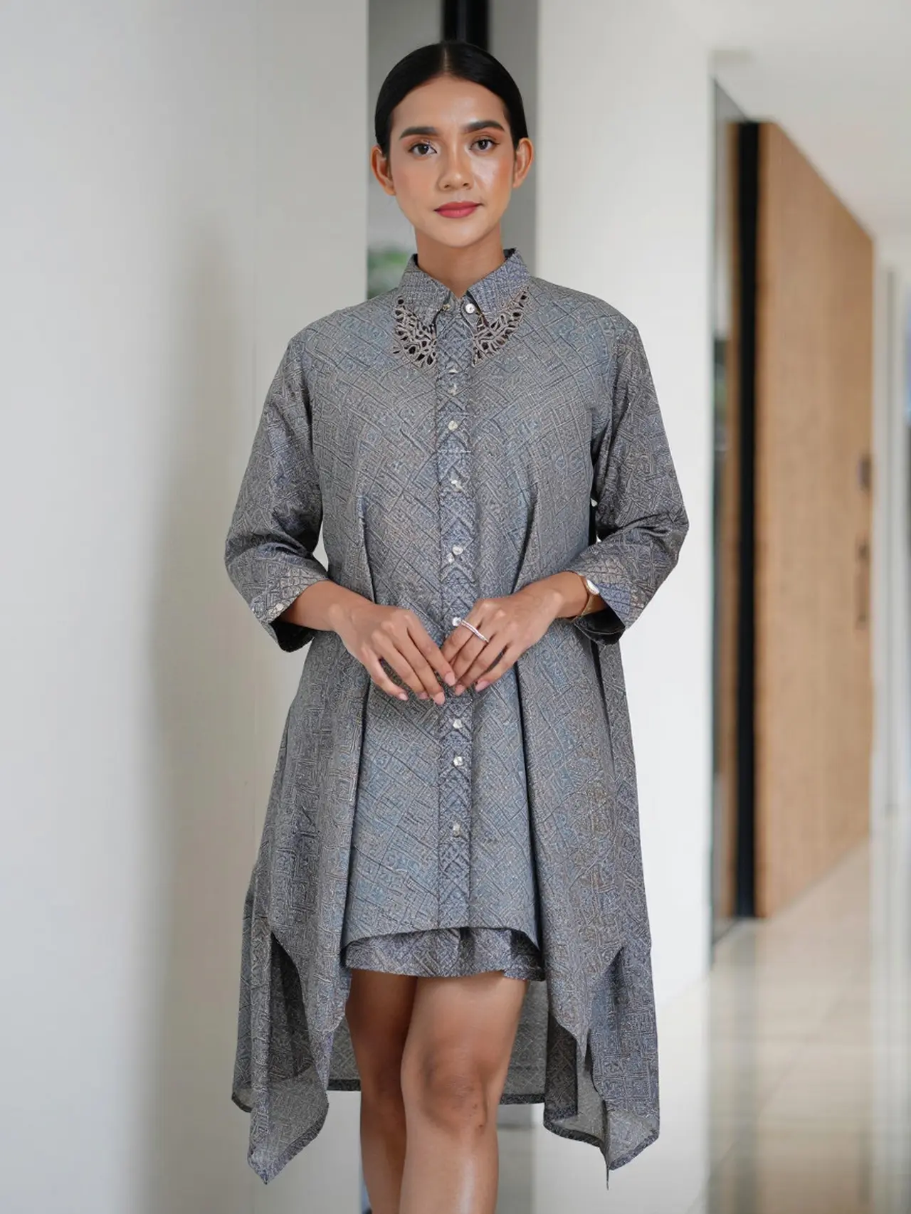 8 Model Long Dress Batik Oversized Tunik Asimetris Dailywear Terbaru 2025 (Reve)