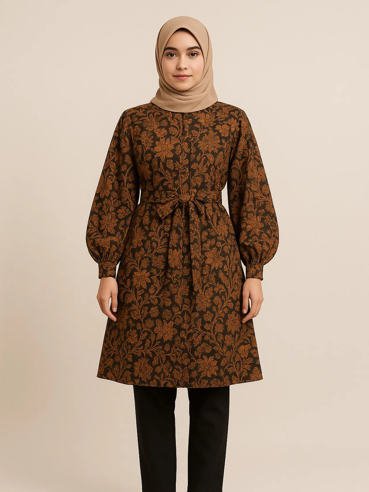 7 Inspirasi Tunik Batik Longgar Lengan Bishop/AI