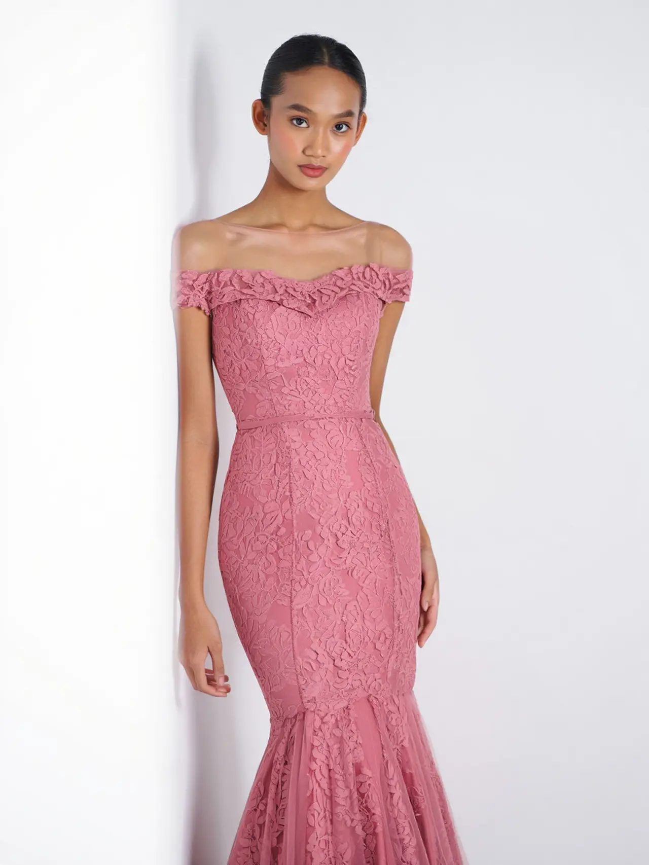 Long Dress Brokat Mermaid Dusty Pink Favorit 2025 (Reve)