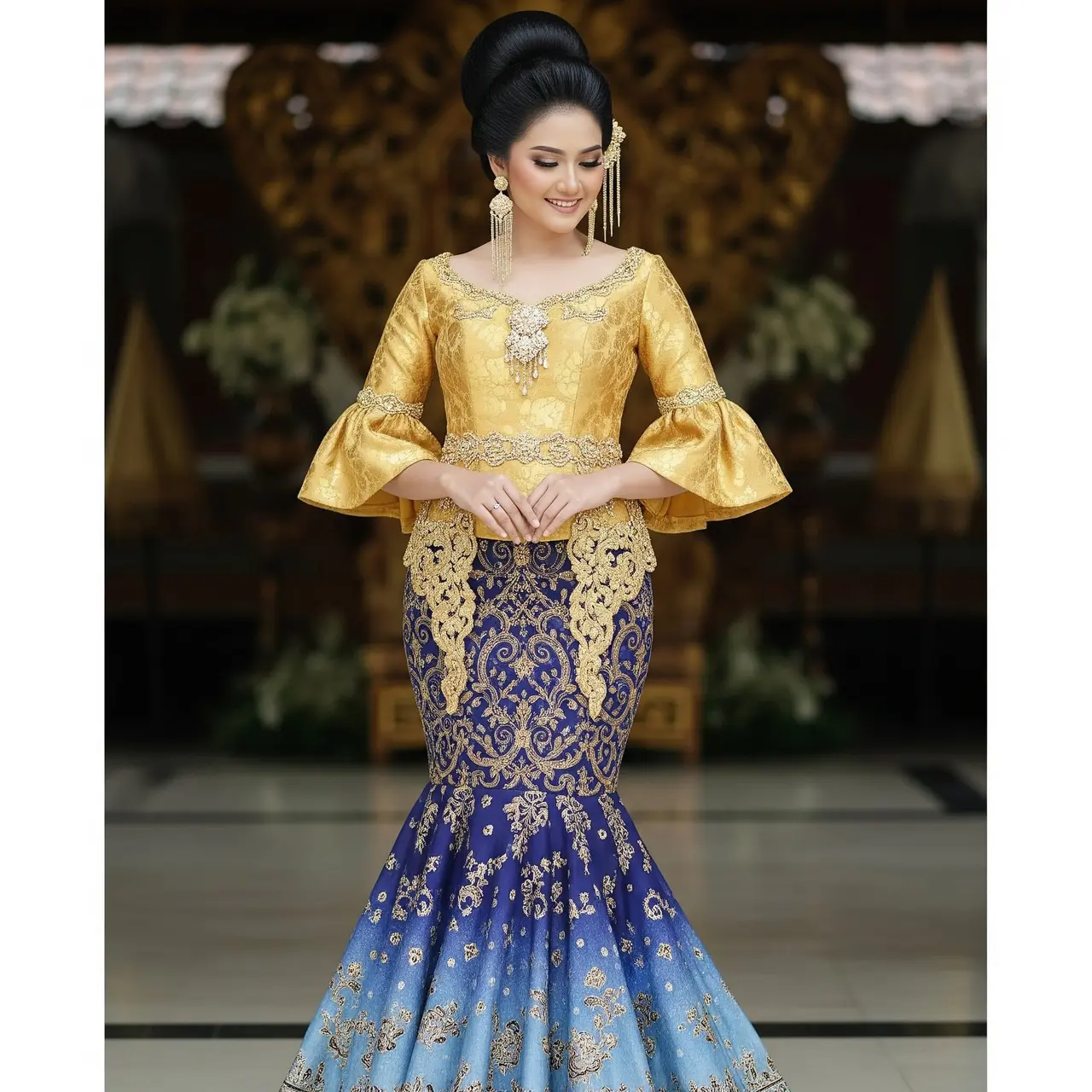 Batik Pesta Lengan Terompet Mewah. Foto: Gemini