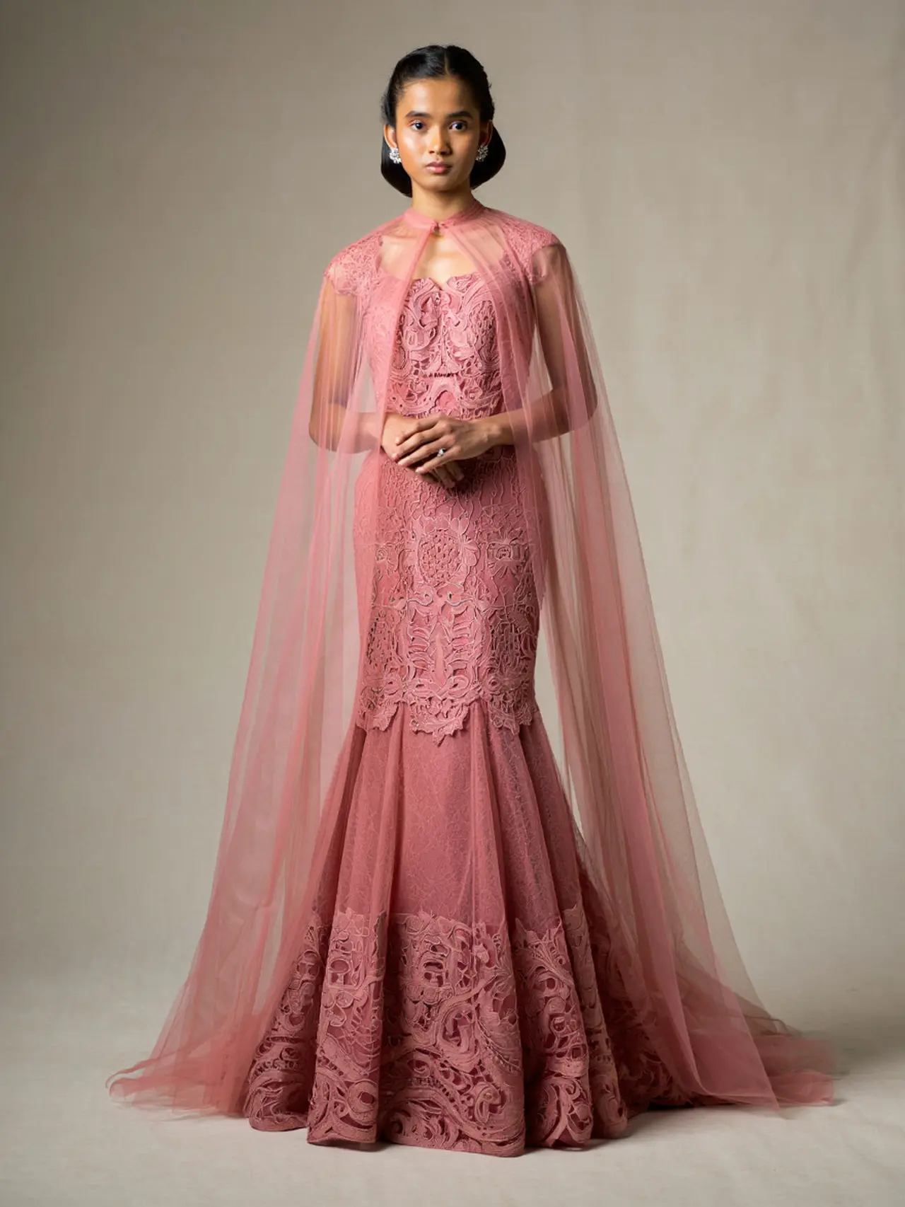 Long Dress Brokat Mermaid Dusty Pink Favorit 2025 (Reve)