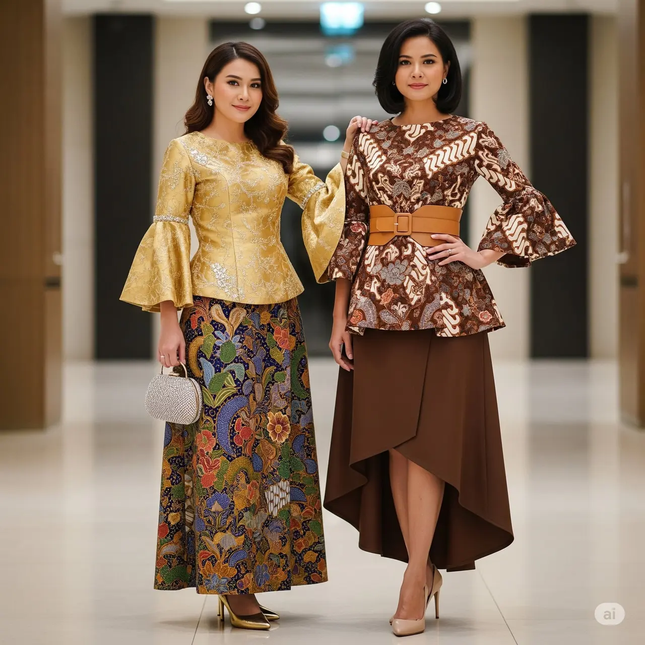 Batik Pesta Lengan Terompet Mewah. Foto: Gemini
