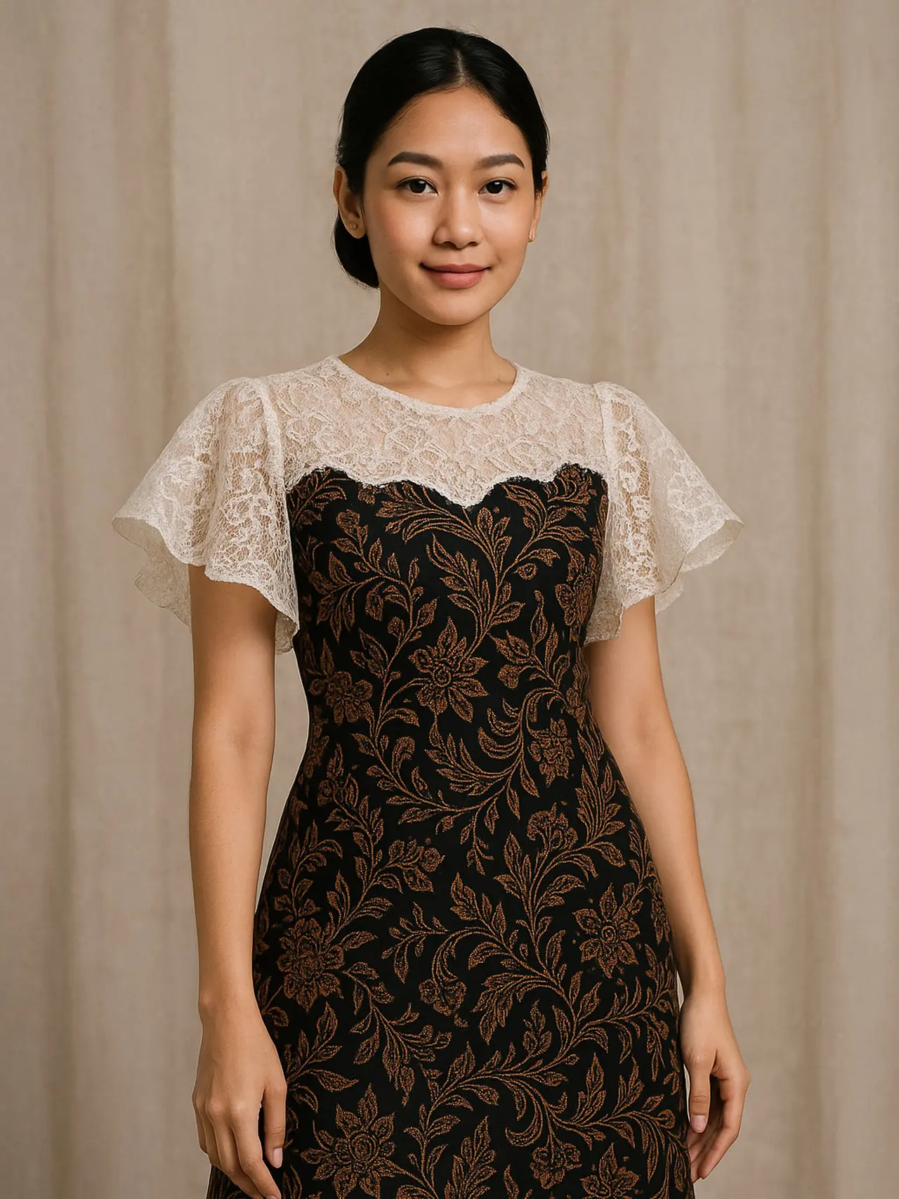 7 Inspirasi Model Batik Brokat Kombinasi (Image by ChatGPT)