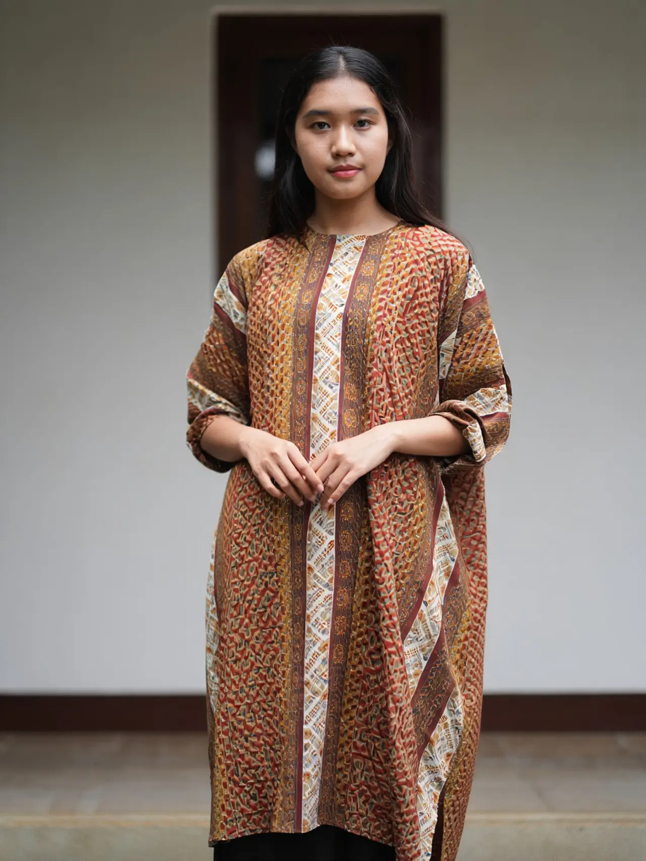 8 Model Long Dress Batik Oversized Tunik Asimetris Dailywear Terbaru 2025 (Reve)