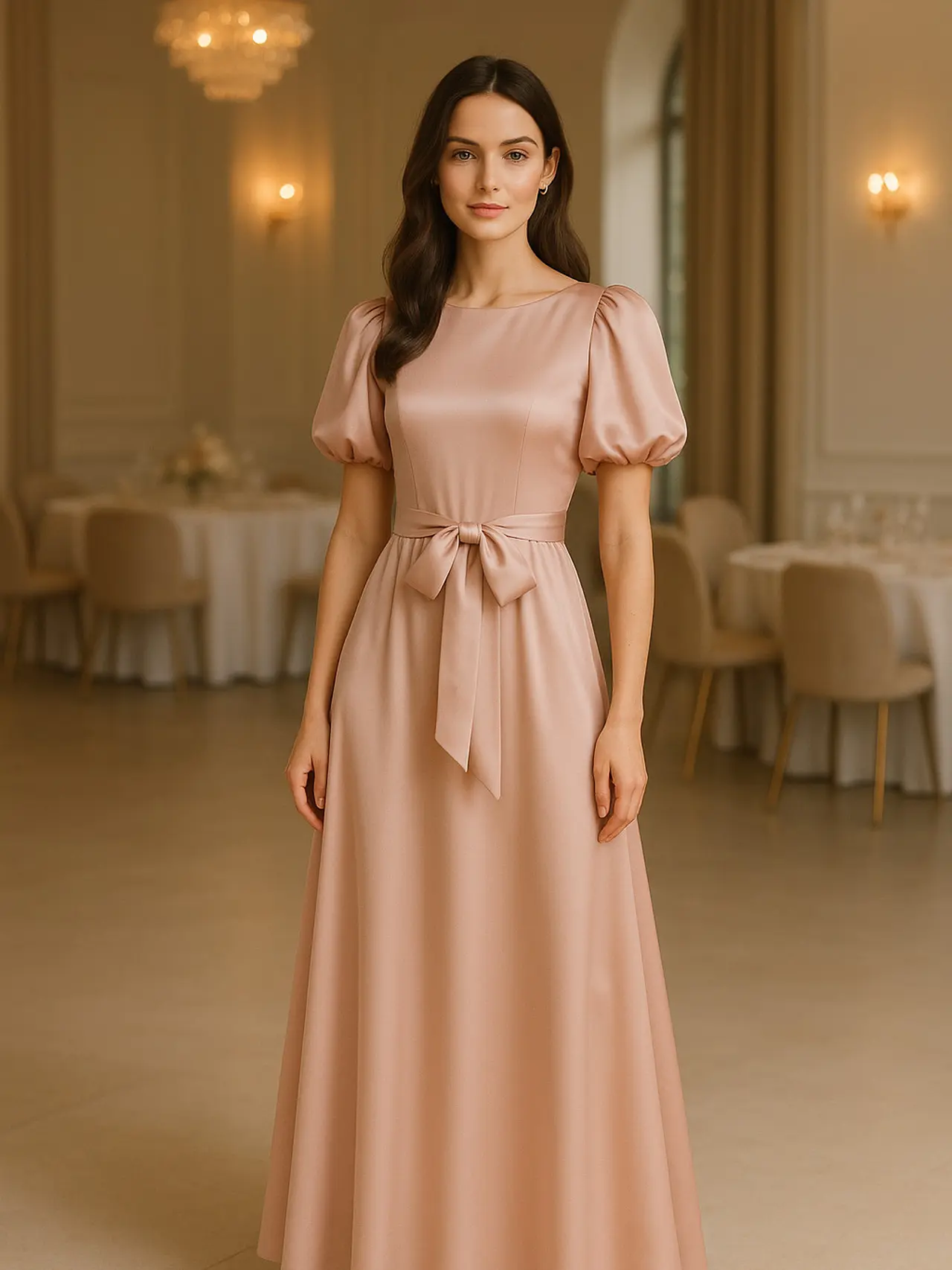 Pilihan Long Dress Satin Lengan Puff