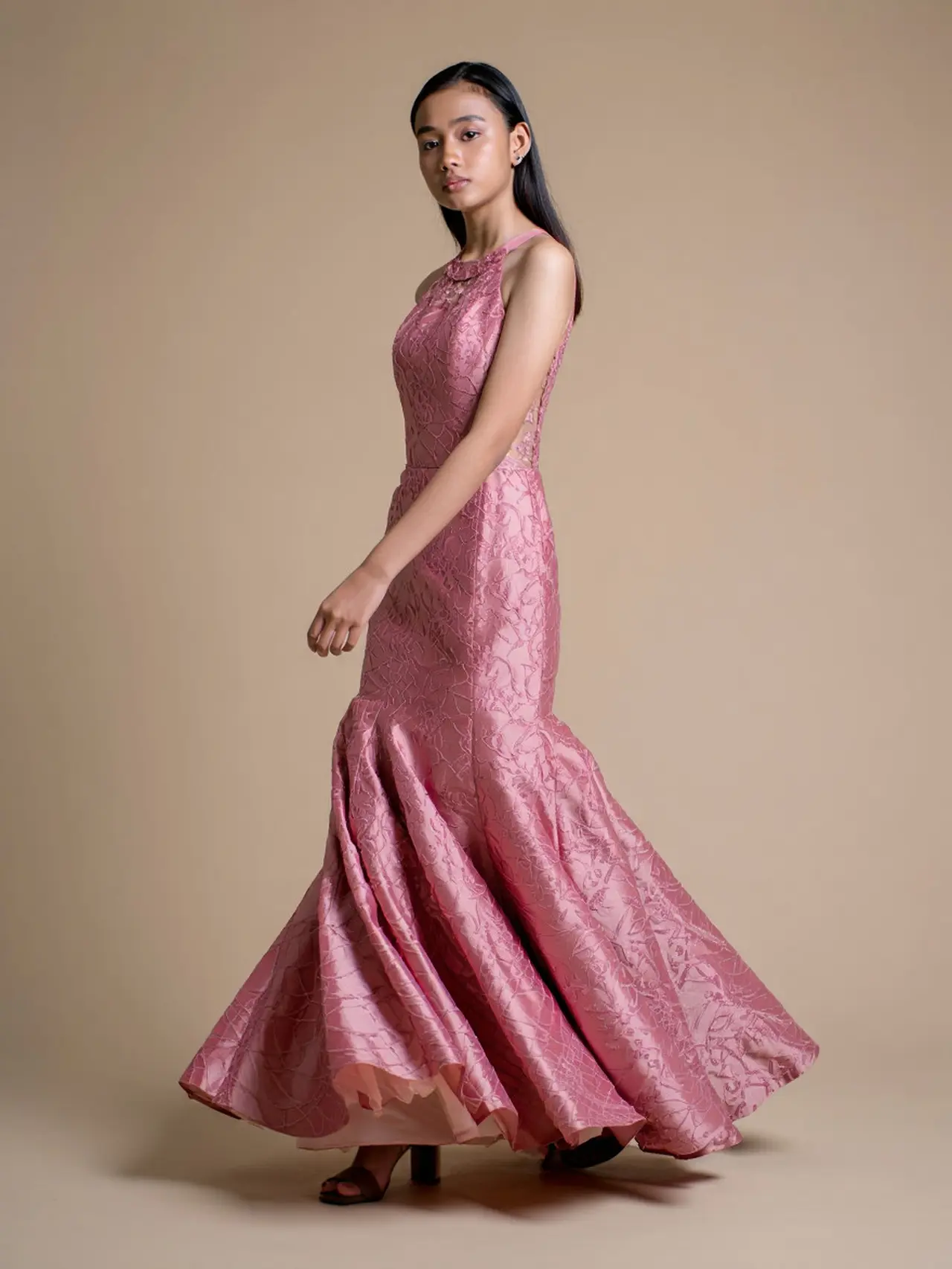 Long Dress Brokat Mermaid Dusty Pink Favorit 2025 (Reve)