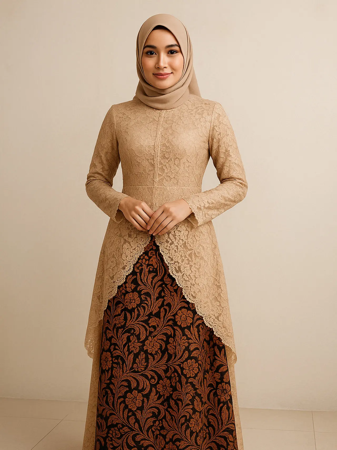 7 Inspirasi Model Batik Brokat Kombinasi (Image by ChatGPT)