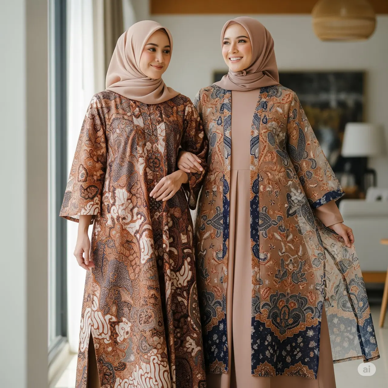 5 Model Long Dress Batik Slit Samping Syar’i. Foto: Gemini