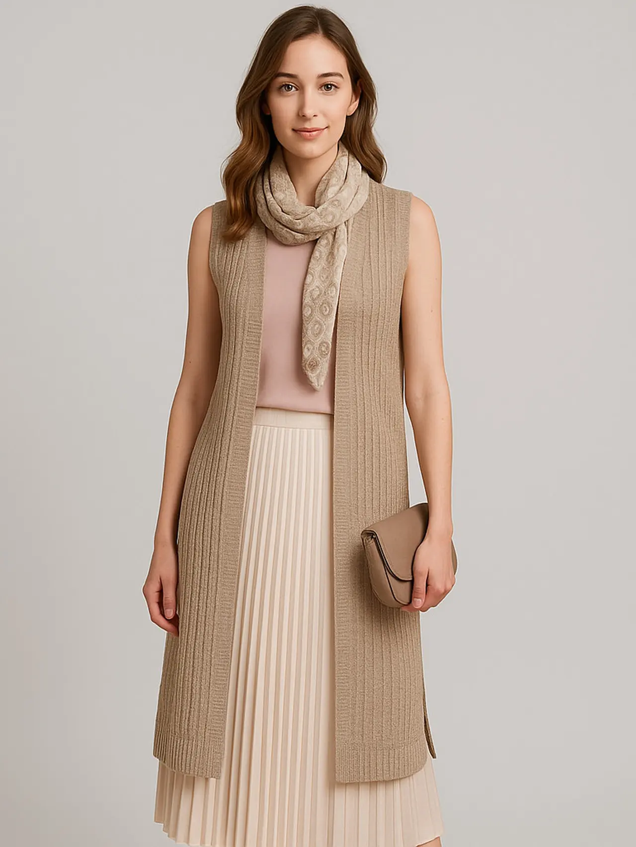 7 Inspirasi Mix and Match Outer Panjang Tanpa Lengan untuk Tampil Stylish