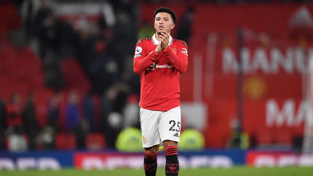 Penyerang Manchester United Jadon Sancho.