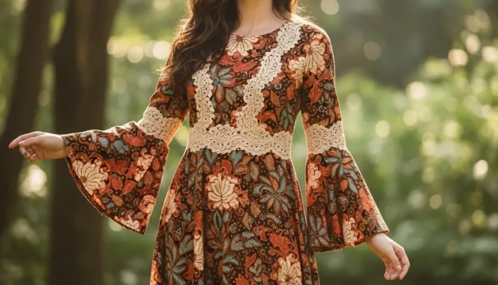 6 Inspirasi Batik Lengan Lonceng High-Low Elegan untuk Pesta Malam, Tren Favorit di 2025