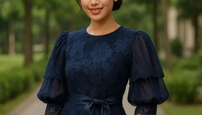 7 Inspirasi Batik Brokat Lengan Balon Dua Lapis, Elegan dan Modern untuk Momen Istimewa