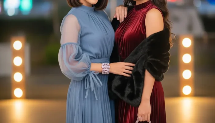 7 Inspirasi Dress Pesta High Neck Plisket untuk Tampil Anggun dan Stylish di 2025