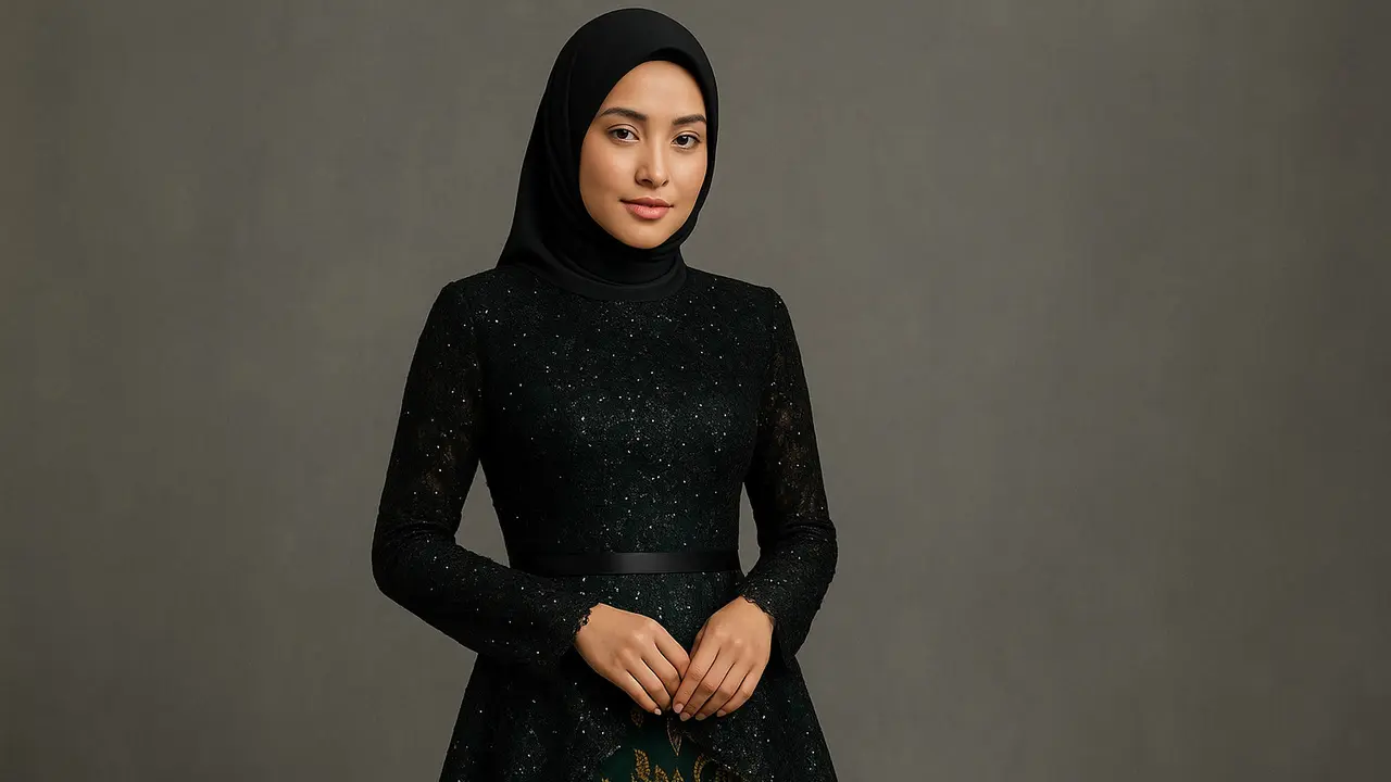 7 Inspirasi Long Dress Batik Brokat Lengan Panjang, Tampil Anggun dan Mewah di 2025