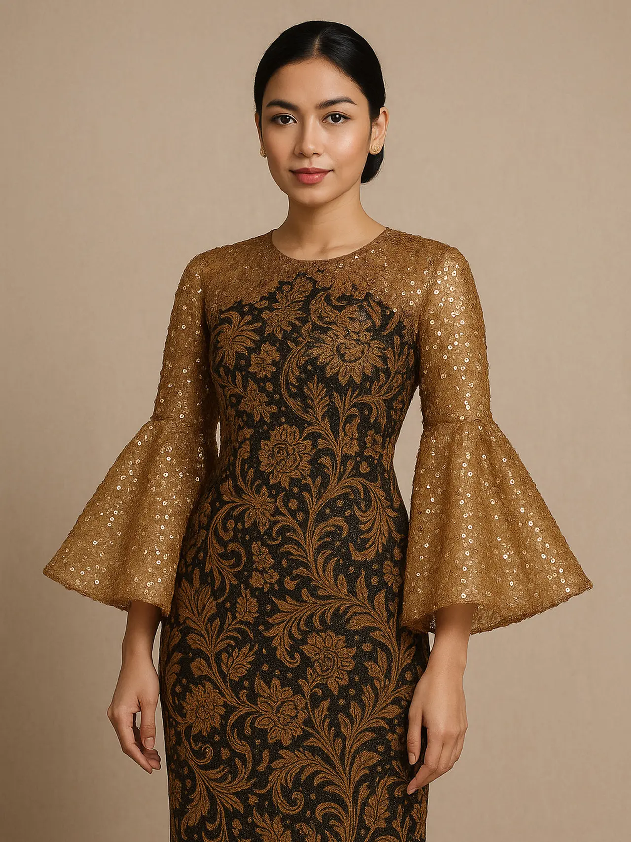 7 Inspirasi Model Batik Brokat Kombinasi, Kental Sentuhan Tradisi