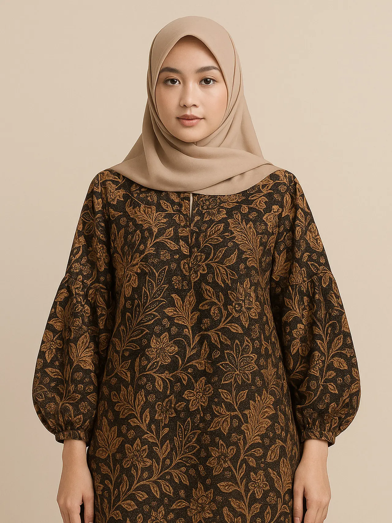 7 Inspirasi Tunik Batik Longgar Lengan Bishop untuk Gaya Anggun dan Syar’i