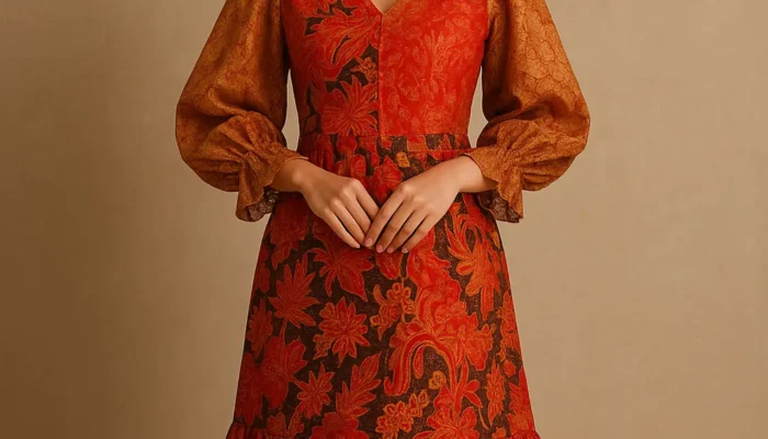 8 Dress Batik Kombinasi Brokat Lengan Balon untuk Meriahkan HUT ke-80 RI