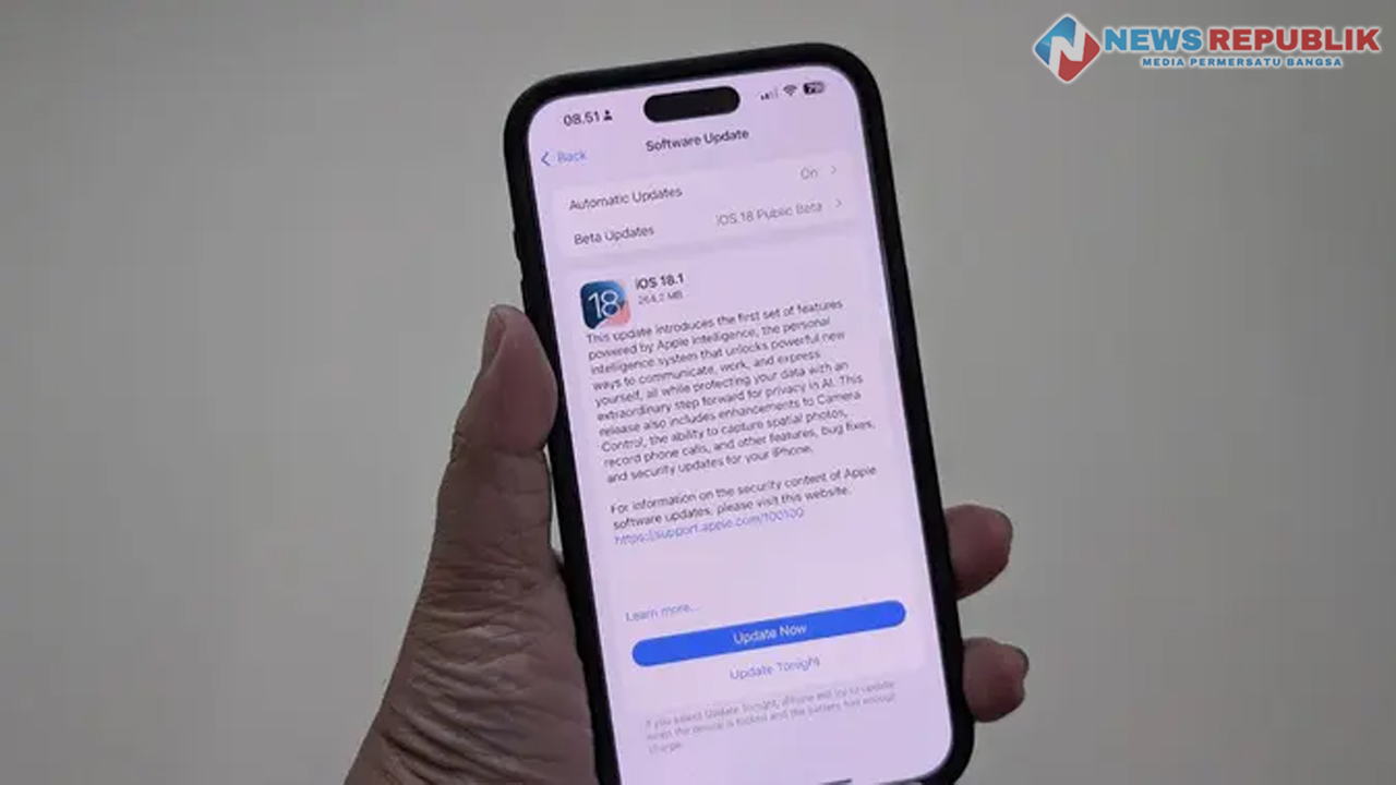 Apple Intelligence resmi hadir ke pengguna iPhone lewat update iOS 18.1