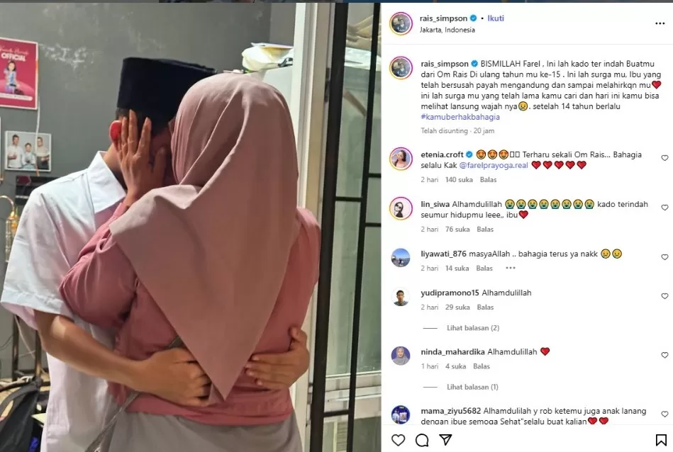 Terpisah 15 Tahun, Penyanyi Cilik Farel Prayoga Bertemu Ibu Kandung untuk Pertama Kalinya