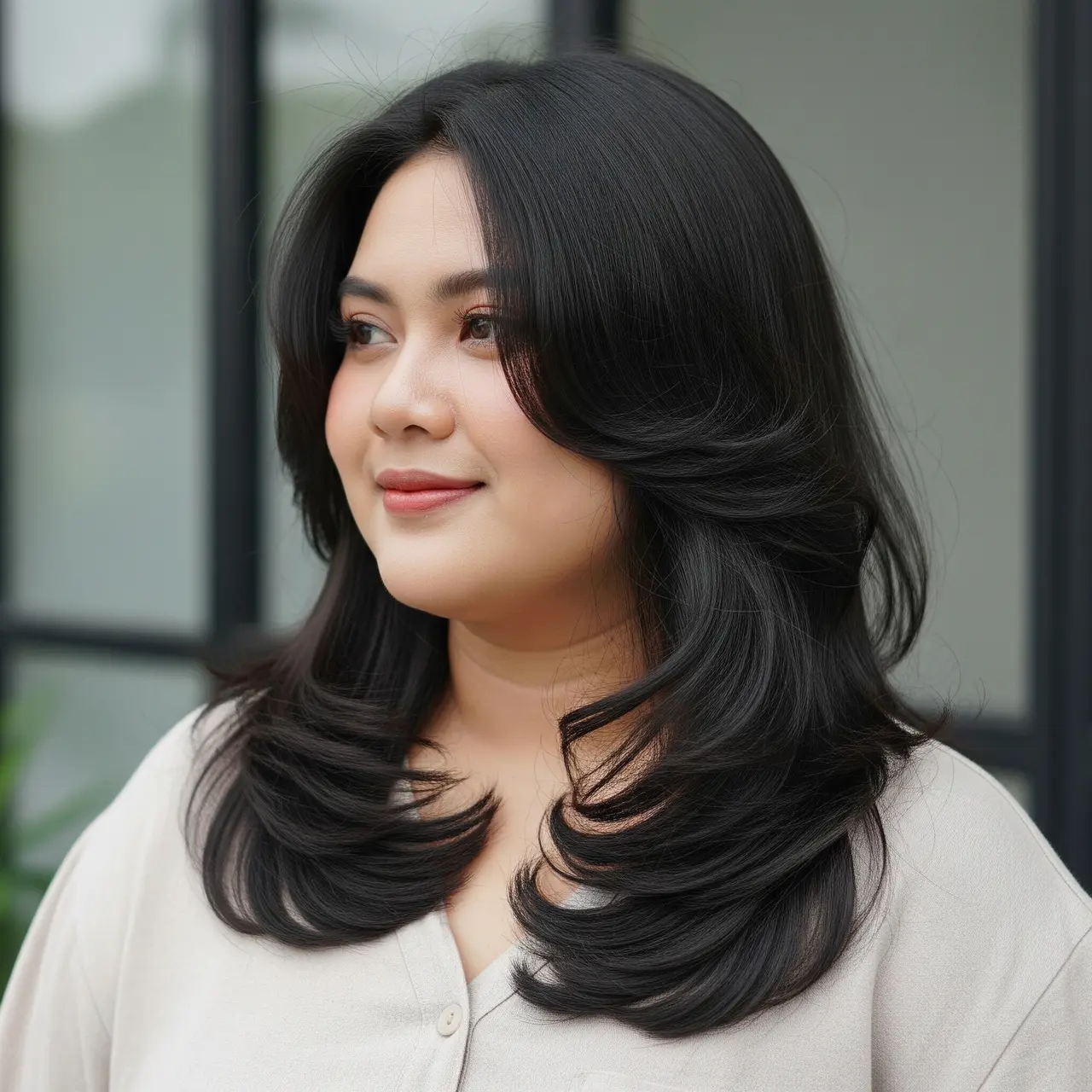 Potongan Rambut Wanita Gemuk Umur 30 Agar Terlihat Tirus.