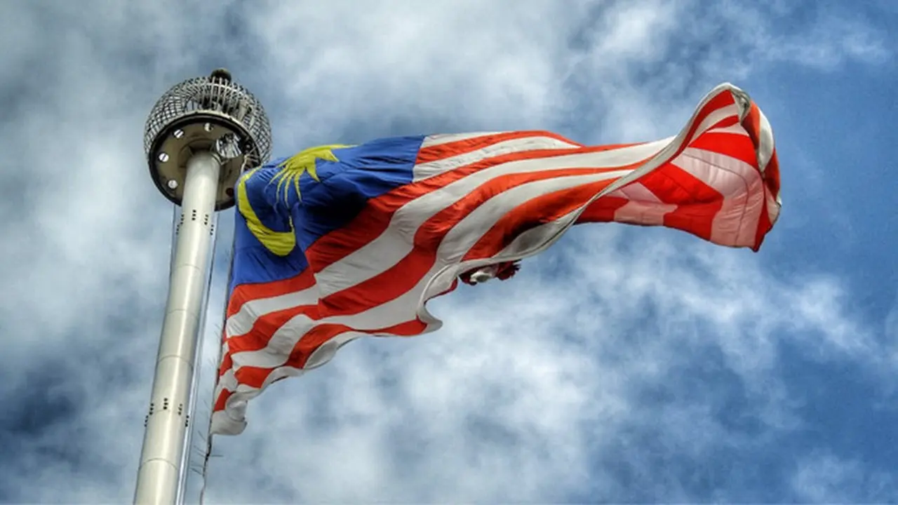 Ilustrasi bendera Malaysia.