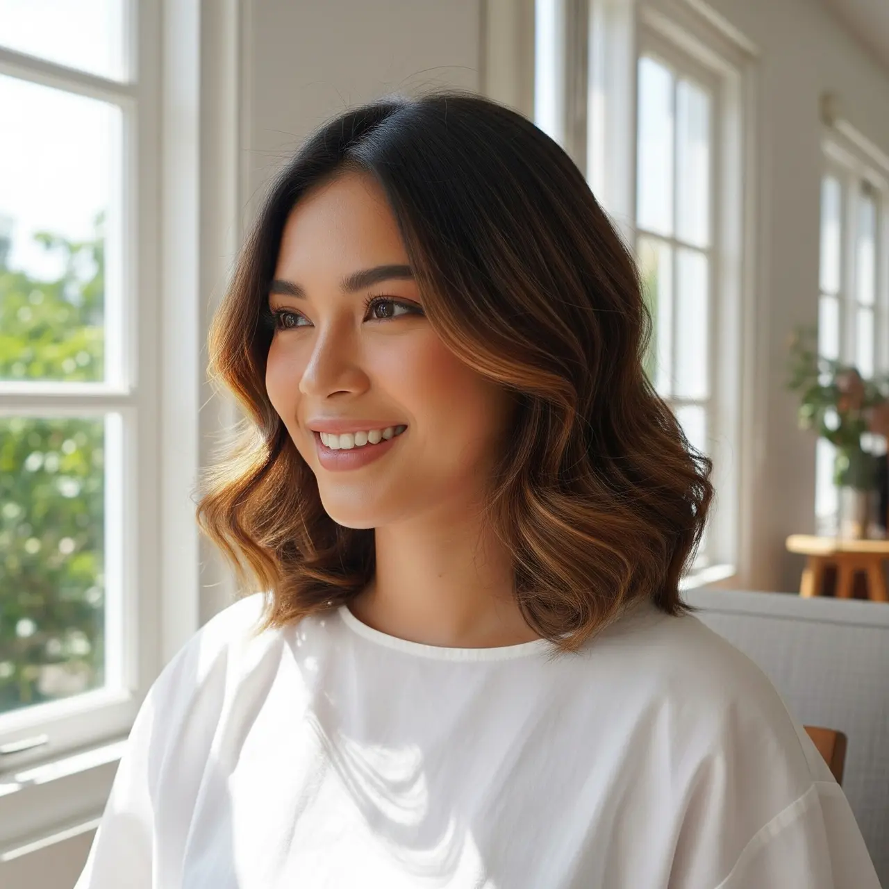Model Rambut Ibu-Ibu Muda yang Tidak Kelihatan Tua. (Foto: Gemini AI)